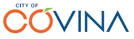 City of Covina information section with logo, navigation tabs for City Vision, City Mission, and City Values, and an introductory paragraph about the city